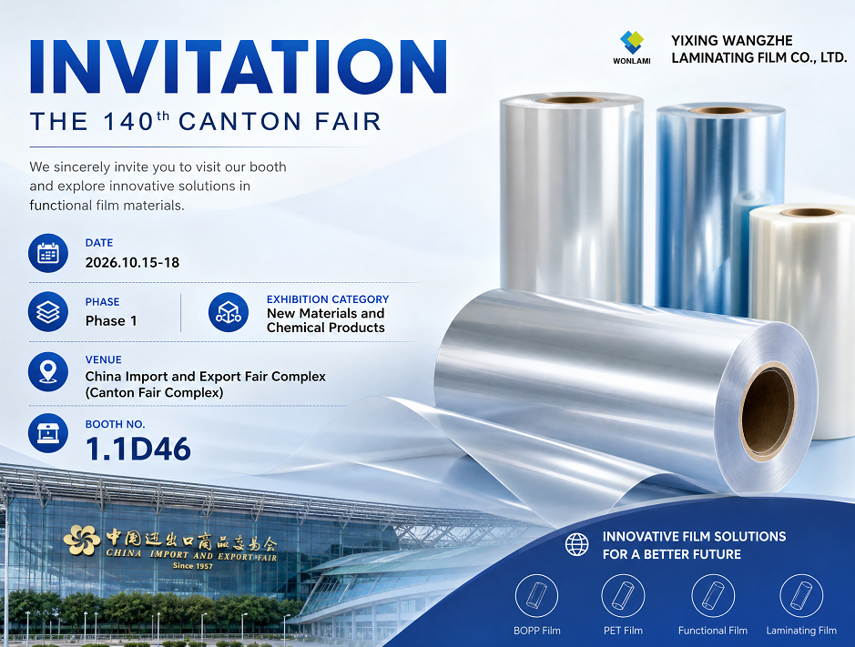 Yixing Wangzhe Laminating Film le invita a la 140.ª Feria de Cantón: stand 1.1D46